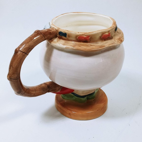 Big Head Fisherman Mug Anglers Fishing Pole Fish Lures Fathers Day Cup - Picture 4 of 5